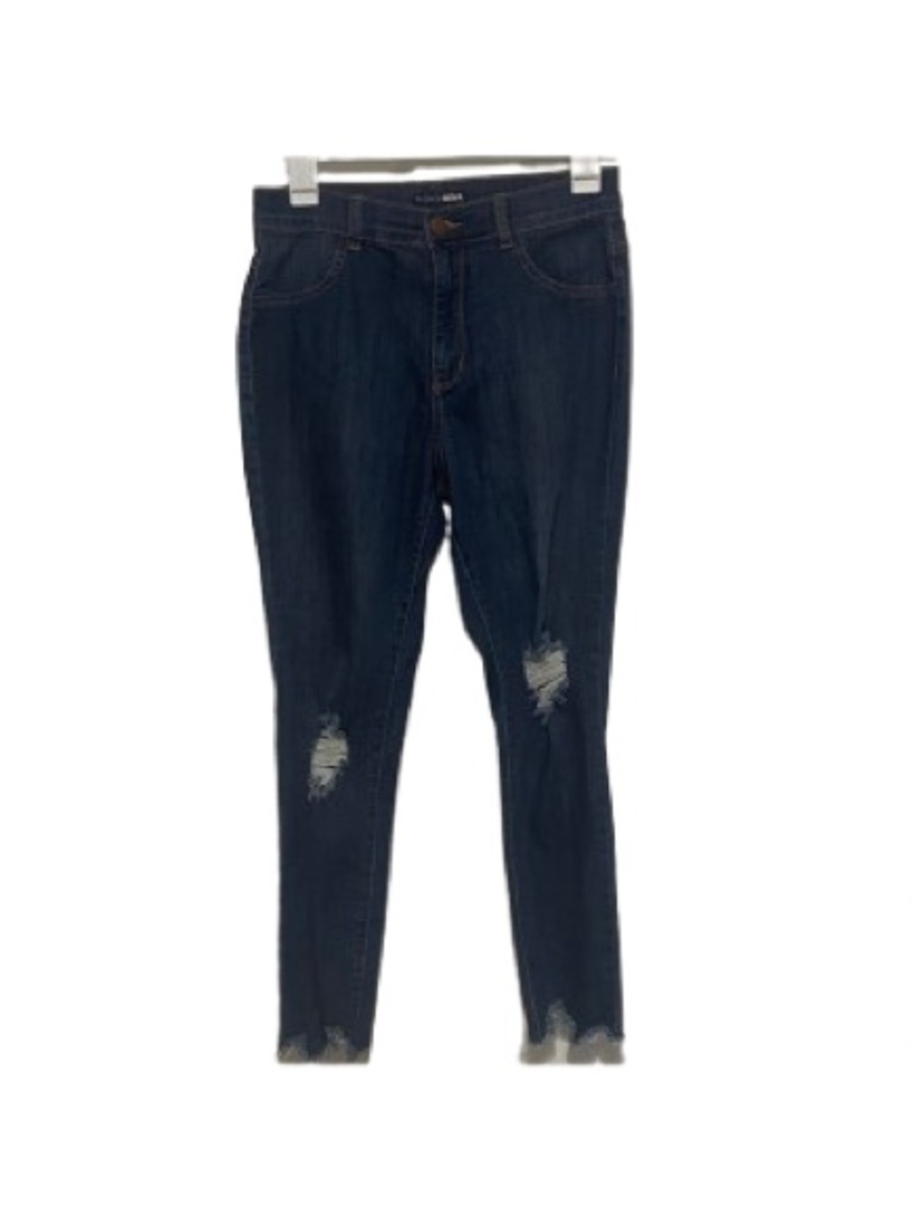 Fashion Nova Juniors Skinny Jeans- Distressed -Frayed Hem,Ankle Jeans -size 9
